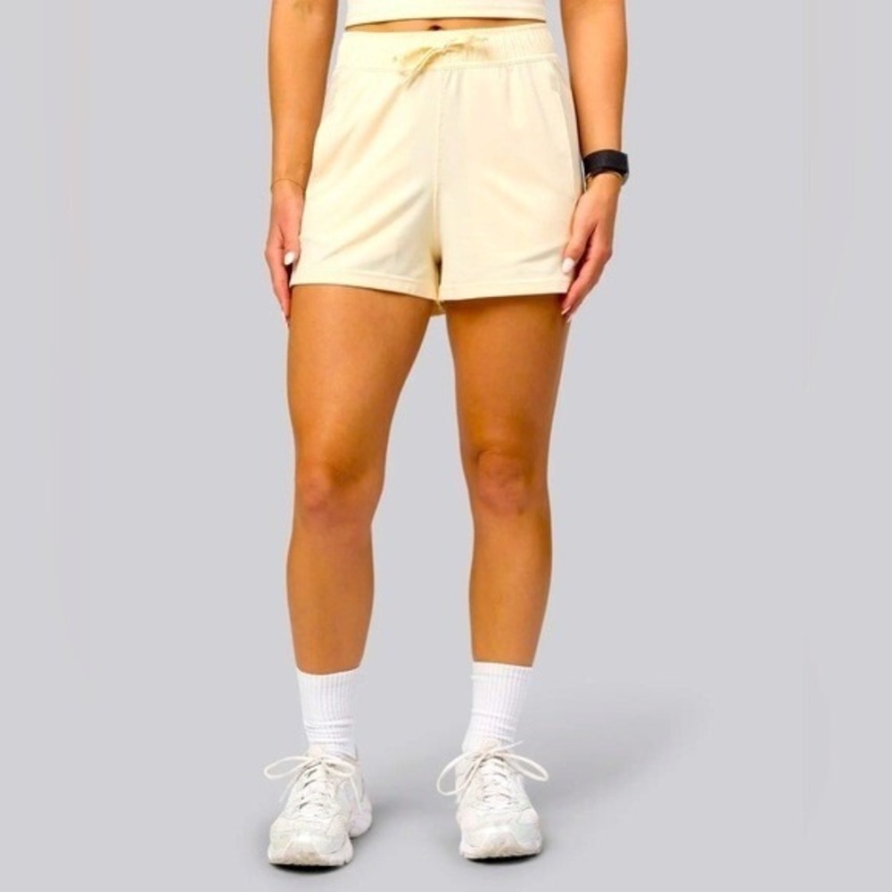 LSKD Restore CloudFLX Performance Shorts Drawstring Pockets Ivory XS - NWT - NEW